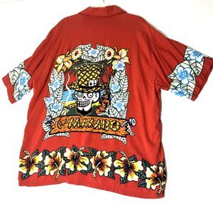 XL Vintage Mambo Loud Shirts Club Mambo skull cigar casual Hawaiian shirt 10329